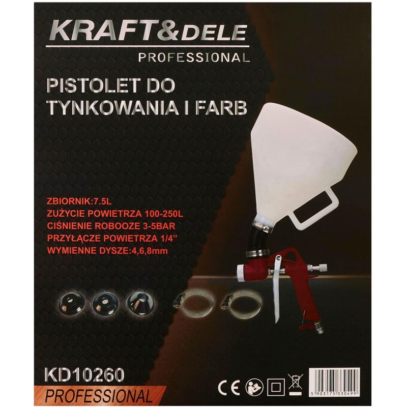 Pistolet do tynków 7,5L 1/4" KD10260
