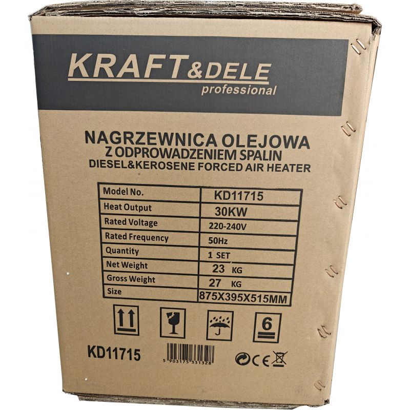 Nagrzewnica olejowa 30 kw / termostat / odprowadzenie spalin KD11715