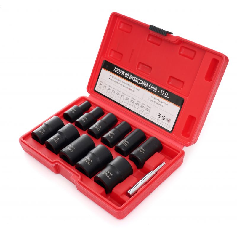 Zestaw nasadek do obrabianych śrub 1/2" - 12 el. KD11792