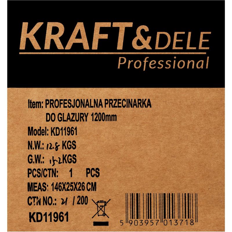 Przecinarka do glazury 1200MM + torba KD11961