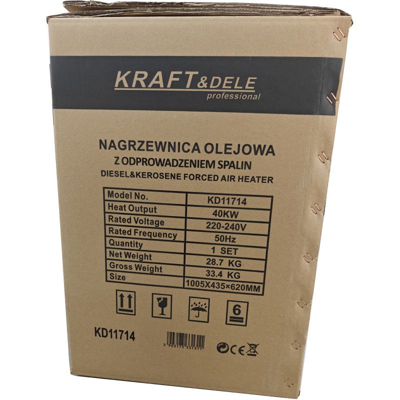 Nagrzewnica olejowa 40kW z odprowadzeniem spalin KD11714