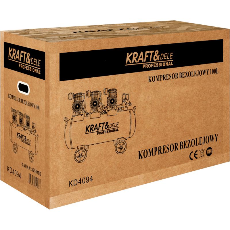 Kompresor bezolejowy 100L 6000W 660L/MIN niebieski KD4094
