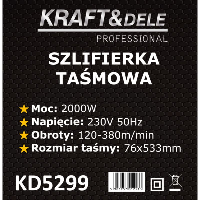 Szlifierka taśmowa 2000W KD5299