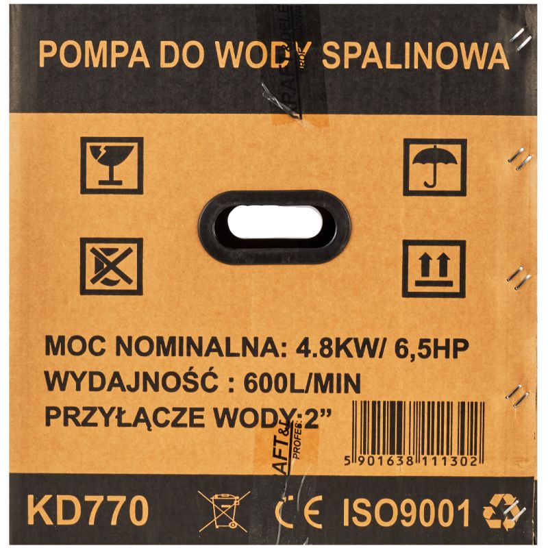 Motopompa pompa spalinowa 2" do wody 600l/min KD770