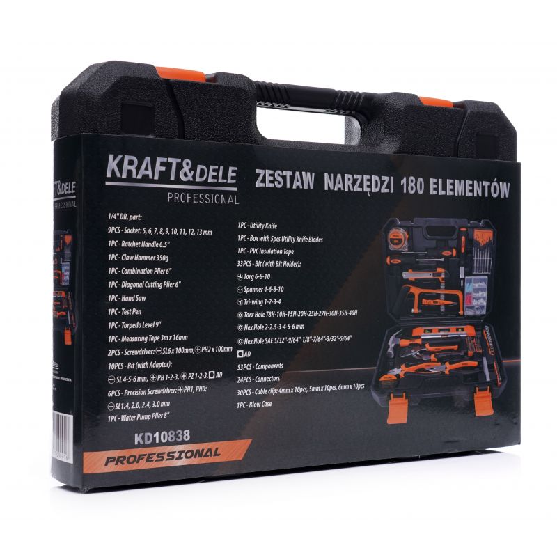 Zestaw narzędzi 180el. KD10838