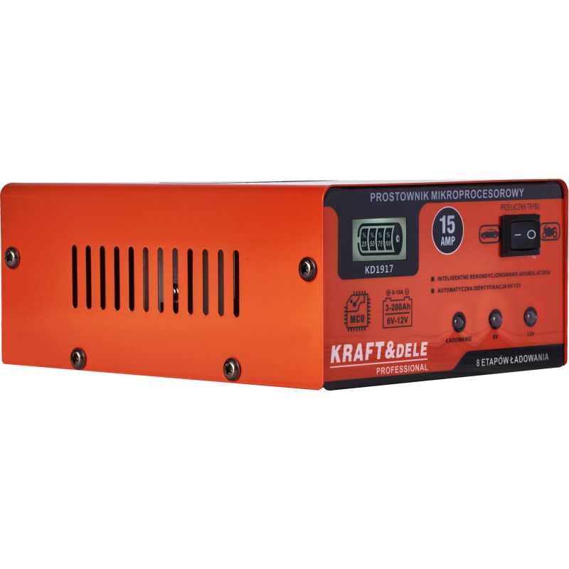 Prostownik mikroprocesorowy 15AMP 6/12V