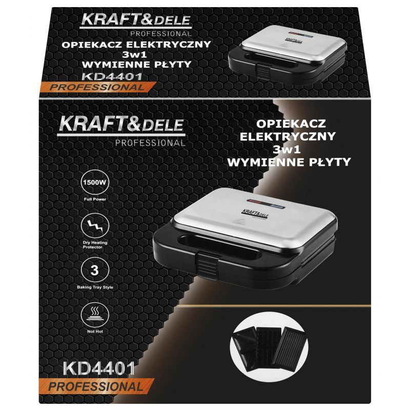 Opiekacz elektryczny 3W1 1500W KD4401