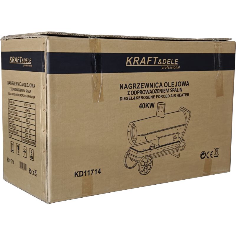 Nagrzewnica olejowa 40kW z odprowadzeniem spalin KD11714