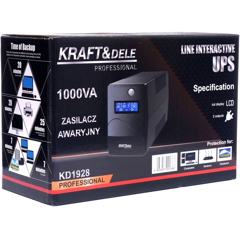 Zasilacz awaryjny UPS 1000VA LCD KD1928