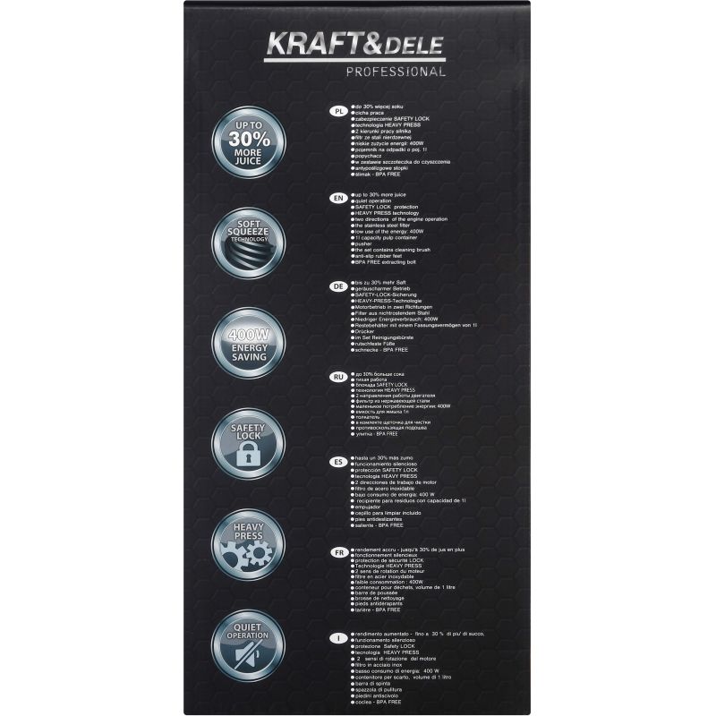 Wyciskarka wolnoobrotowa do soków 450W KD4301