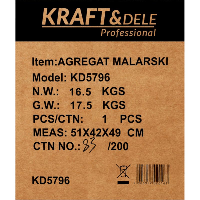 Agregat malarski 1500W 2,5L/min KD5796