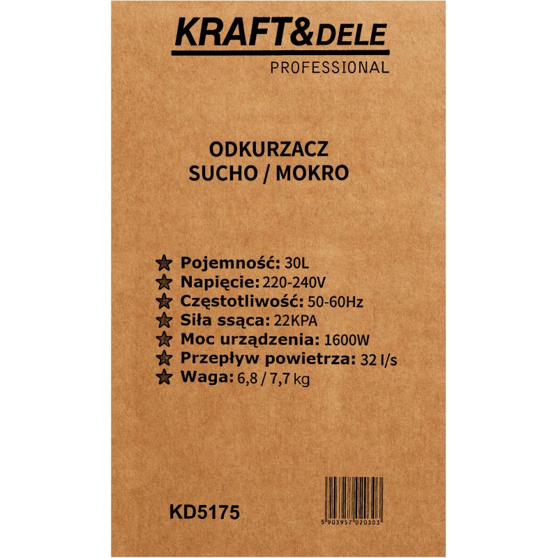 Odkurzacz sucho/mokro 30L KD5175