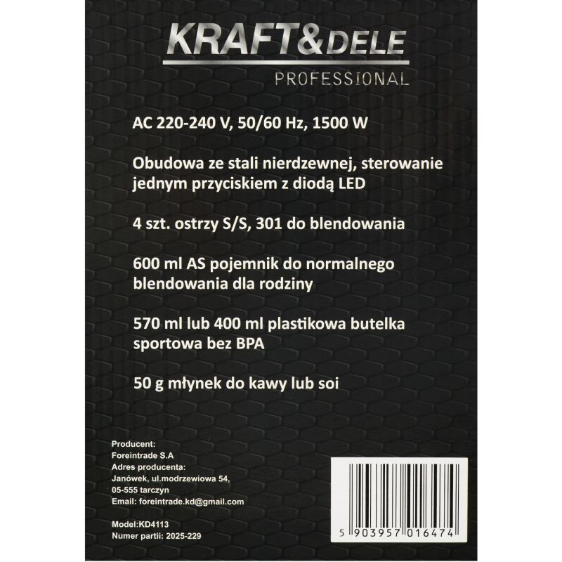 Koktailový mixér 1500W KIT KD4113