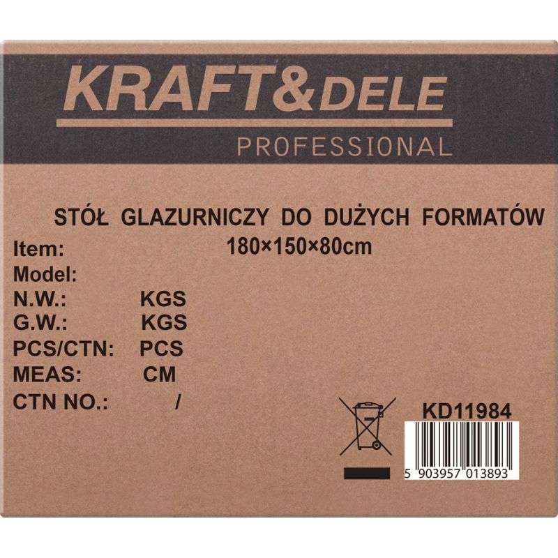 Stół glazurniczy 180 x 150 x 80cm KD11984