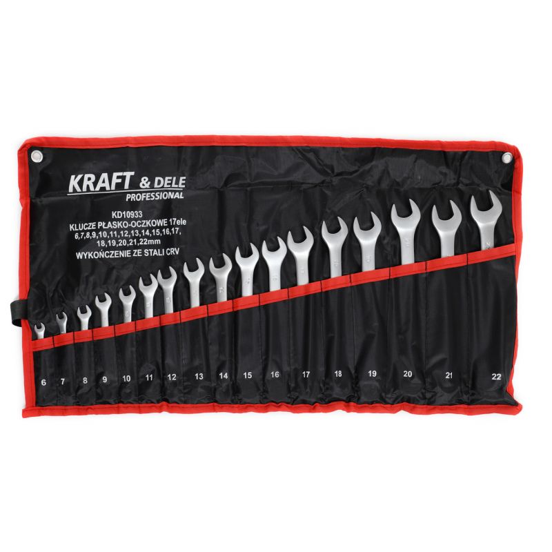 Klucze płasko-oczkowe 17el. KD10933
