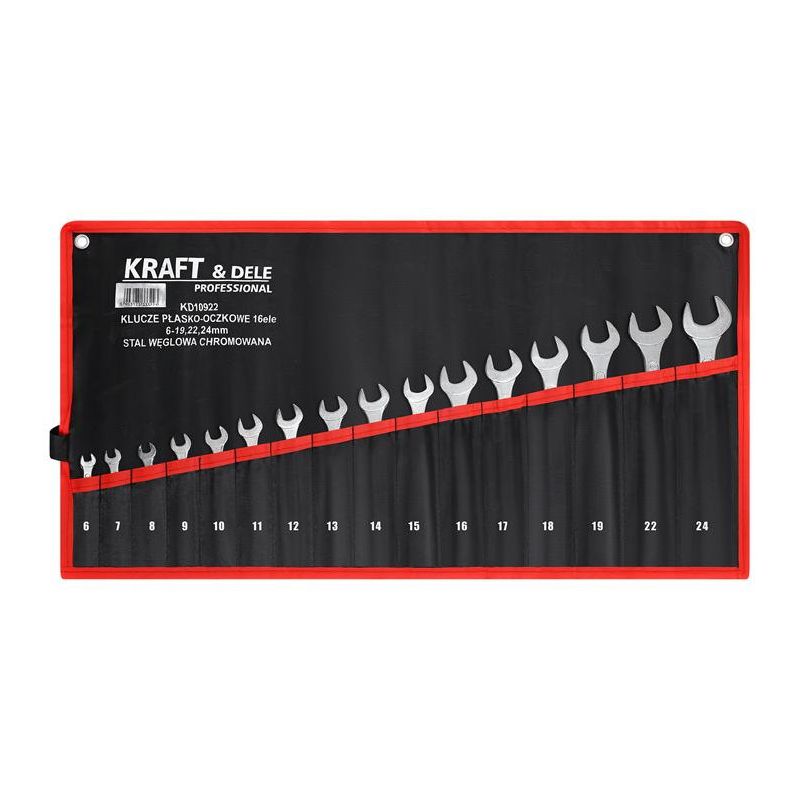 Klucze płasko-oczkowe 16el. KD10922