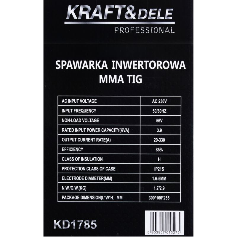 Spawarka inwertorowa 330A MMA TIG LIFT VRD KD1785