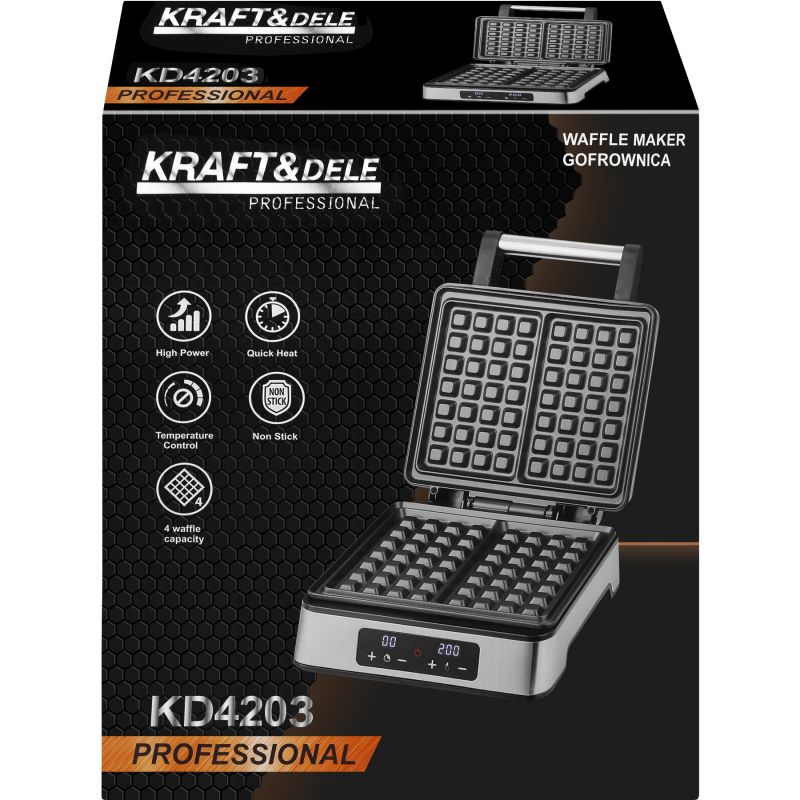 Gofrownica z wyświetlaczem LED 2200W KD4203