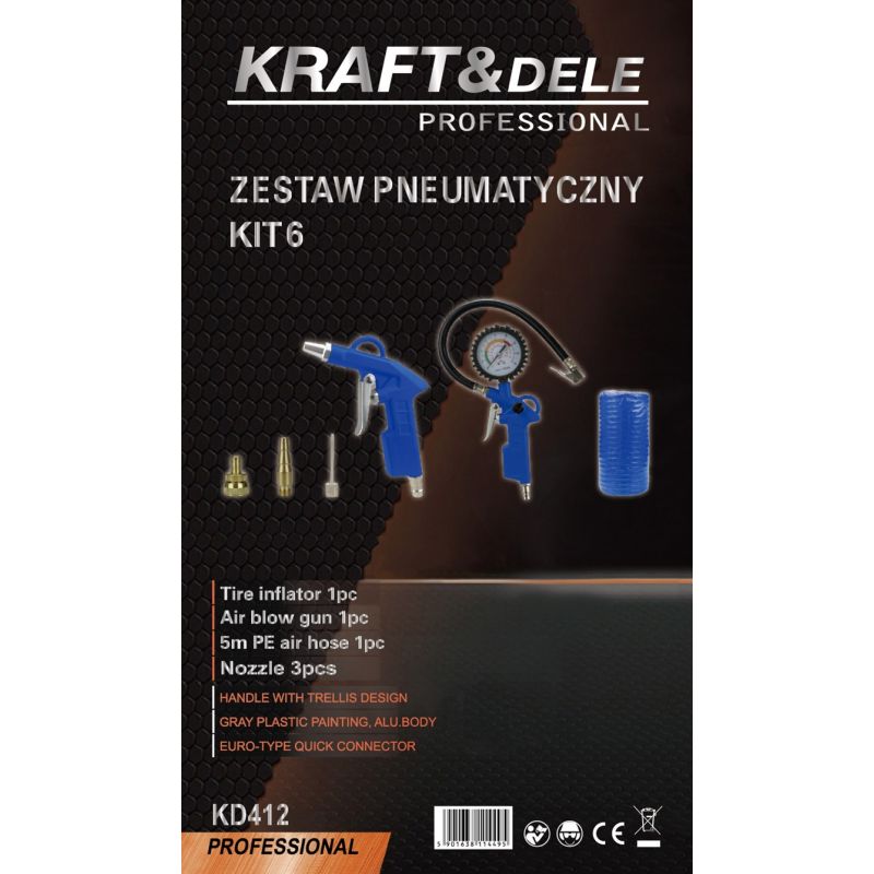 Pneumatická sada, 6 dielov, KD412