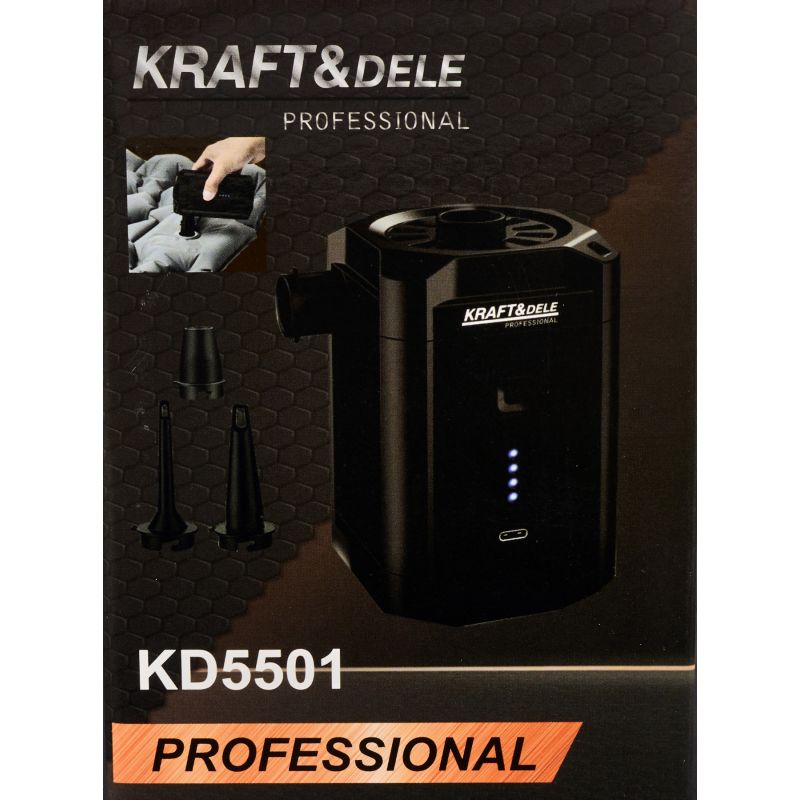 Pompka akumulatorowa usb-c 5500mAh + końcówki KD5501