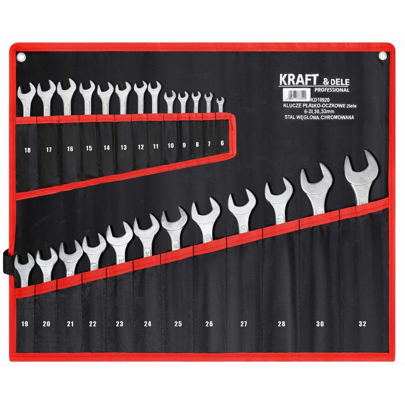 Klucze płasko-oczkowe 25el. KD10920