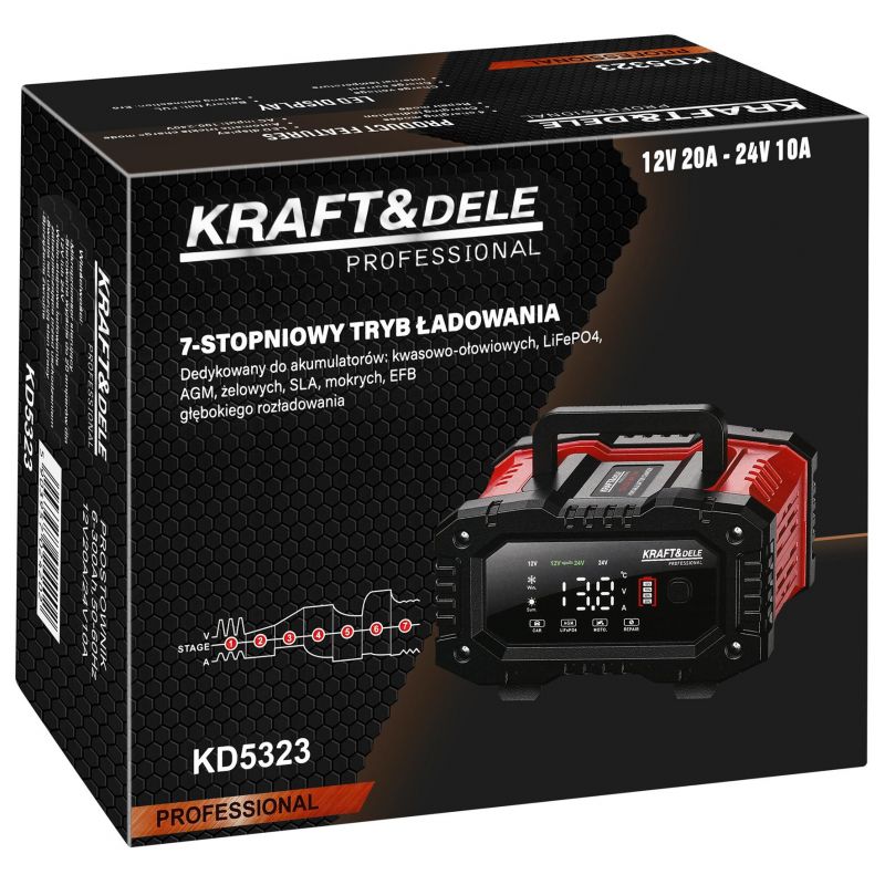 Prostownik automatyczny 12V / 24V 20A KD5323