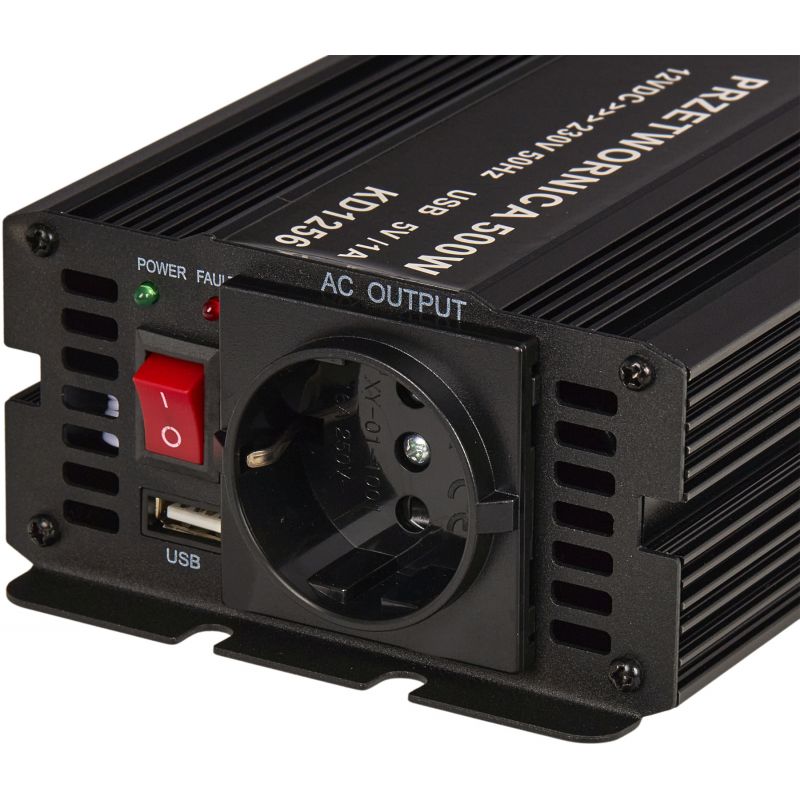 Przetwornica napięcia 12V na 230V 500/1000W CZYSTA SINUSOIDA KD1256