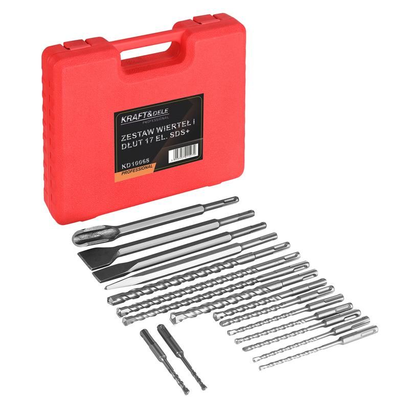 Zestaw wierteł i dłut 17 elementów sds+ KD10068