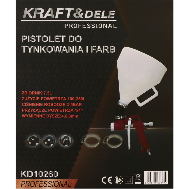 Pistolet do tynków 7,5L 1/4" KD10260