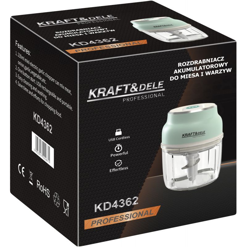 Rozdrabniacz akumulatorowy do mięsa i warzyw 230ml KD4362