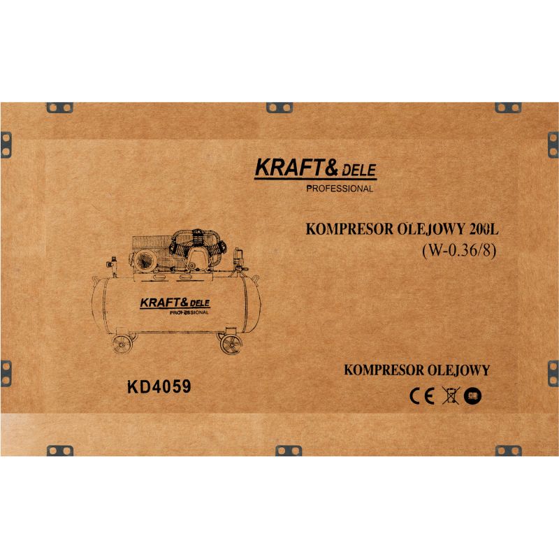 Kompresor olejowy 200L 4100W 650L/min KD4059