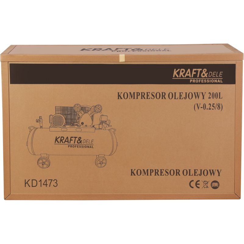 Olejový kompresor 200L, 2 valce, KD1473 + separátor!