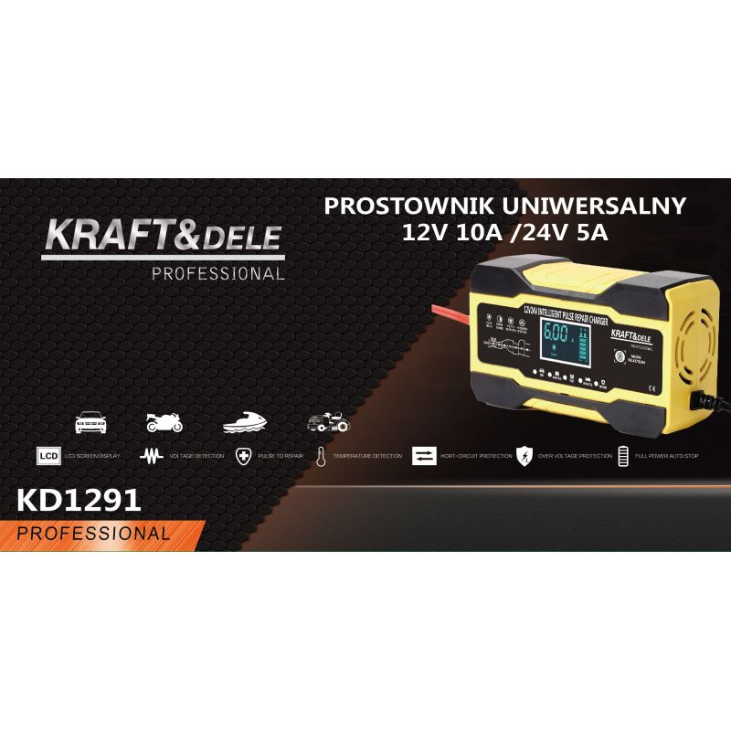 Prostownik uniwersalny 12 / 24V 5A/10A KD1291