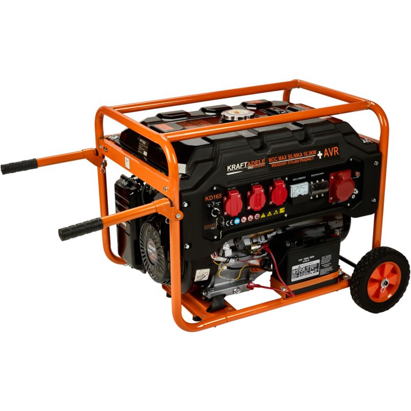 Agregát generuje 5500 W, 12/230 V/380 V, model KD165