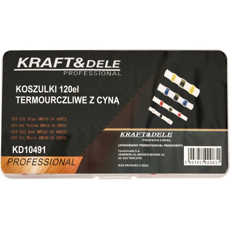 Koszulki rurki termokurczliwe z cyną 120szt. KD10491