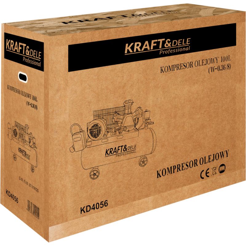 Kompresor olejowy 100L 4100W 650L/min KD4056