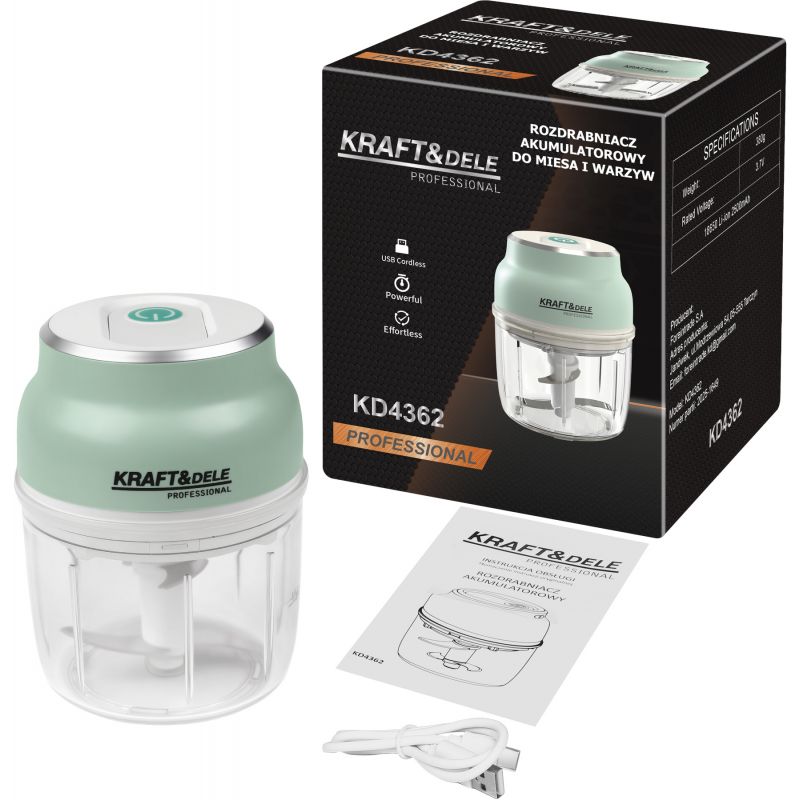Rozdrabniacz akumulatorowy do mięsa i warzyw 230ml KD4362