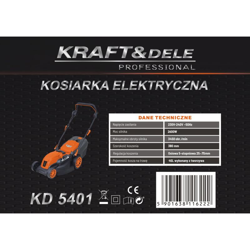 Elektrická kosačka 2600 W, model KD5401