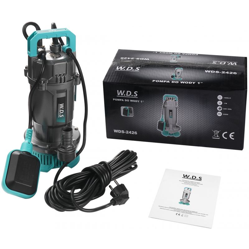Pompa do wody 2200W 1" 15000l/h + PŁYWAK WDS2426