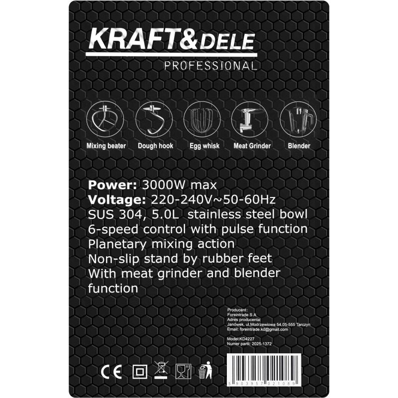 Robot planetarny wielofunkcyjny 3000W 5L KD4227