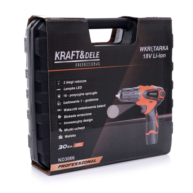 Wkrętarka wiertarka 18V Li-ion KD3066