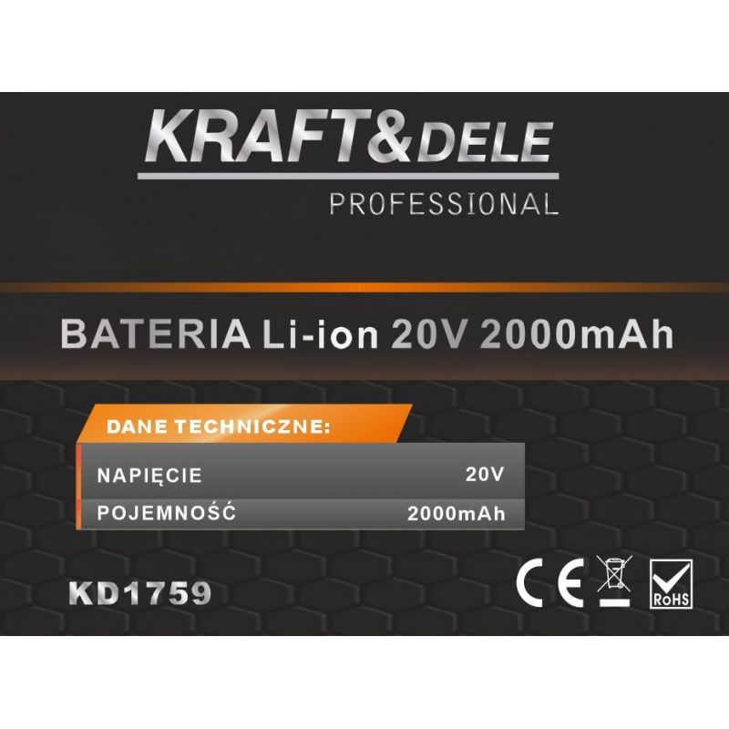 Akumulator 2000 mAh Li-Ion 20V X-SERIES KD1759