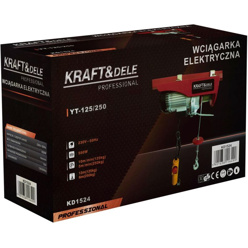 Wyciągarka elektryczna linowa 250kg KD1524