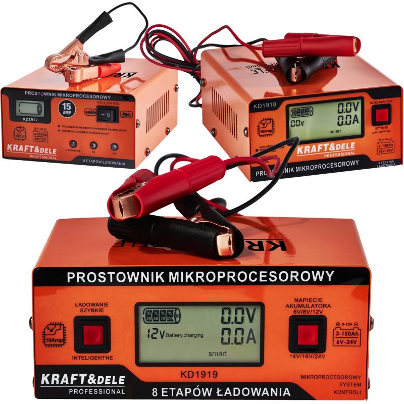 Prostownik mikroprocesorowy 15AMP 6/12V