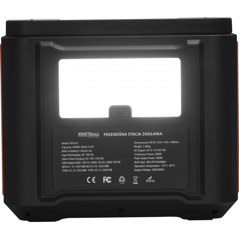 Przenośna stacja zasilania 296Wh 20Ah / 14,8V KD5531