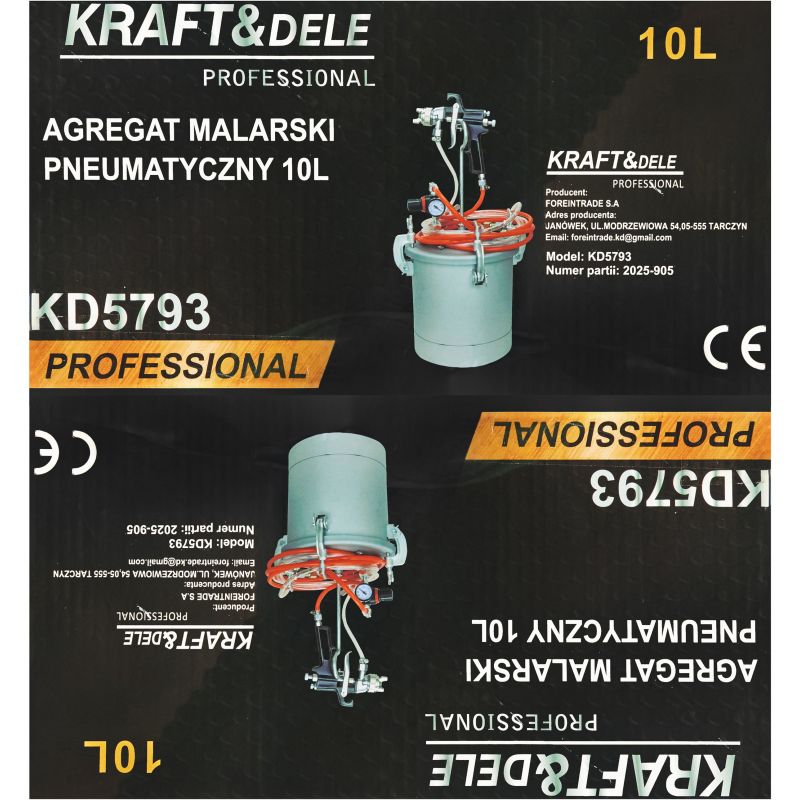 Agregat malarski pneumatyczny 10L KD5793
