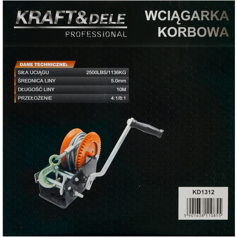 Wyciągarka korbowa linowa 2500Ibs KD1312