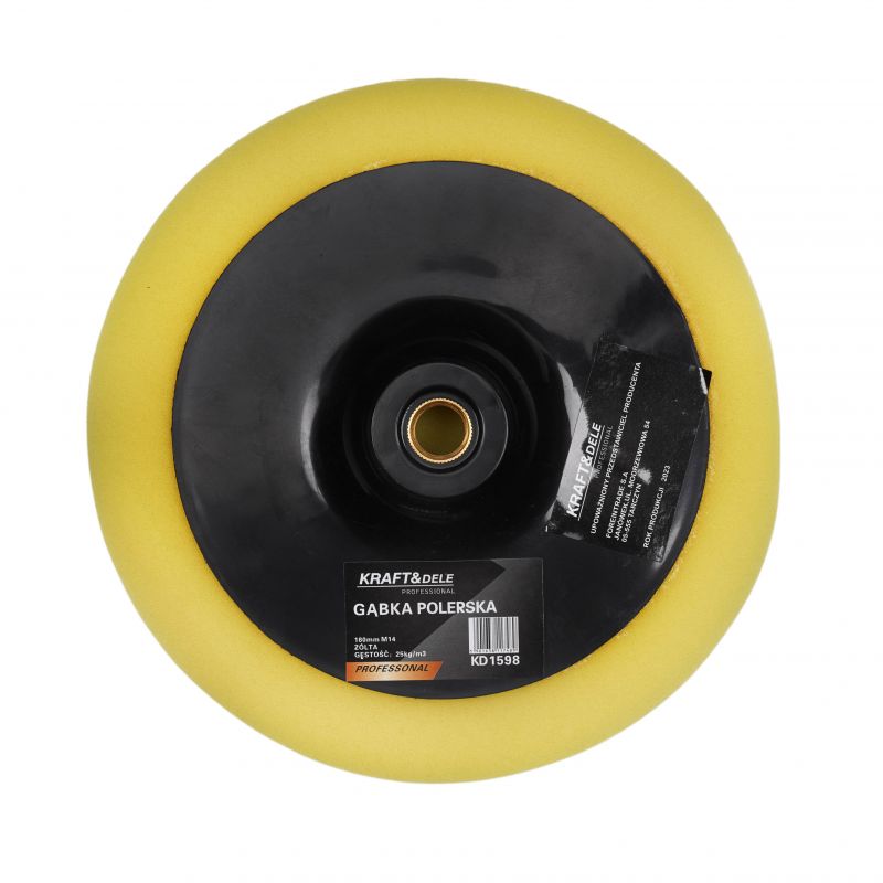 Gąbka polerska 180 mm żółta KD1598