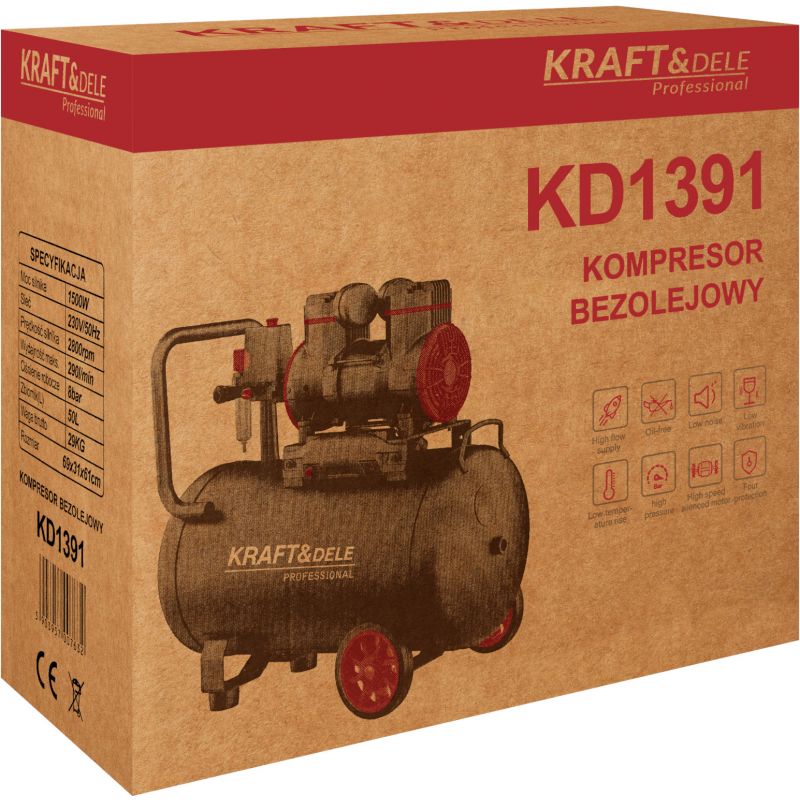 Kompresor bezolejowy 50L / 1500W KD1391