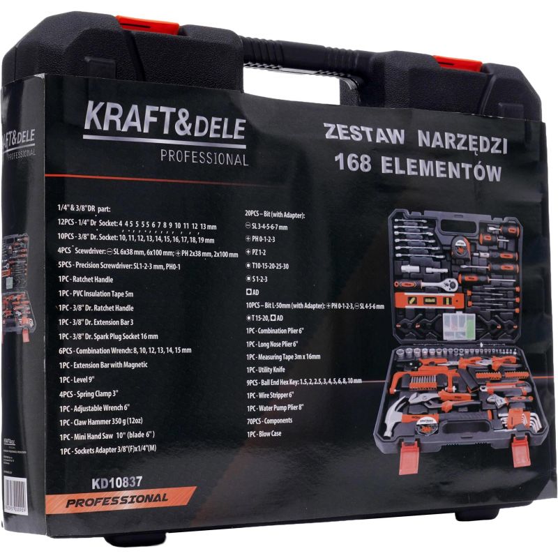 Zestaw narzędzi 168el. KD10837